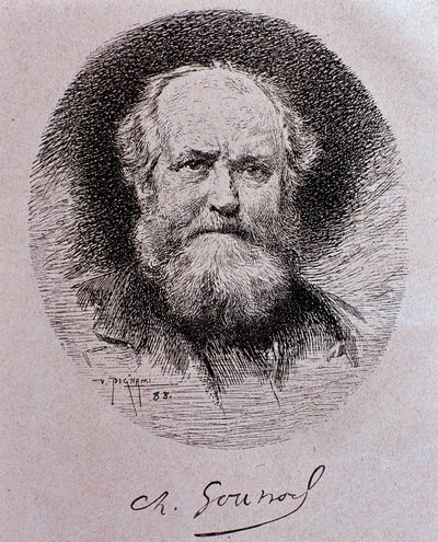 Charles Gounodin muotokuva (piirustus tekijältä Vespasiano Bignami