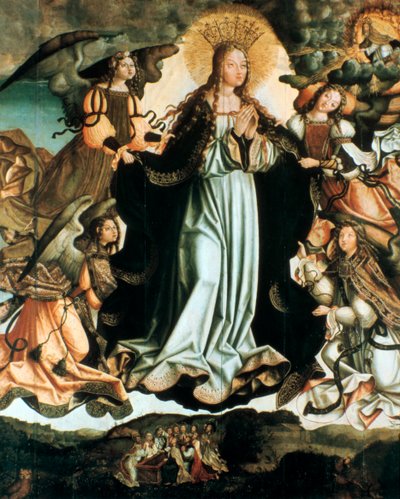 Neitsyt taivaaseenastuminen, c1491-1518 tekijältä Vicente Gil