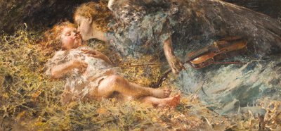 Muusikkoenkeli Vincenzo Irollin (1860-1949) maalaus 1900 Yksityiskokoelma tekijältä Vicenzo Irolli