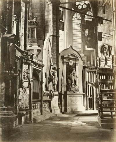 Westminster Abbeyn pohjoiskäytävä, Lontoo, vuodelta 1860 tekijältä Victor A Prout