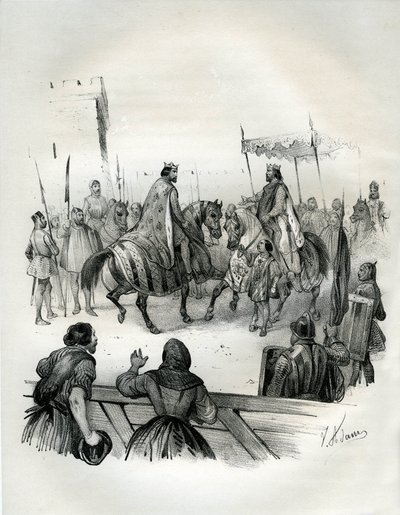 Haastattelu vuonna 1023 Henri 2:n (tunnetaan nimellä rampa ja pyhimys, 973-1024), Saksan keisarin (Bavièren herttua ja Germania-kuningas) ja Robert 2 Pieuxin (970-1031), Ranskan kuninkaan vuodesta 996 kuolemaansa asti, välillä. Robert oli Hugues Capet