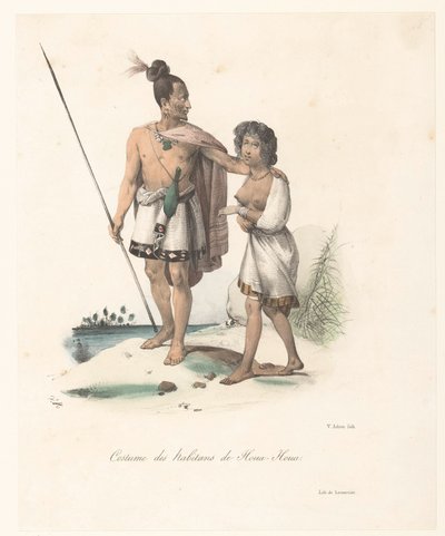 Houa-Houan (Uusi-Seelanti) asukkaiden vaatteet Costume des habitans de Houa-Houa (nimi esineessä) Voyage of Discovery of the Astrolabe (sarjan nimi) Voyage de découvertes de l