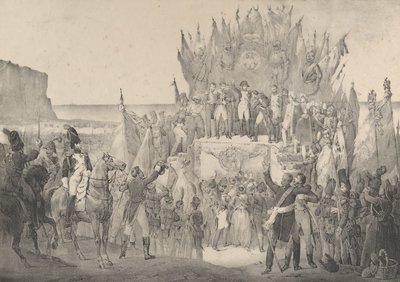 Sotilasfestivaali Boulognessa Napoleonin kanssa jakamassa Ho...n legioonan tähtiä, 1800-luku. tekijältä Victor Adam
