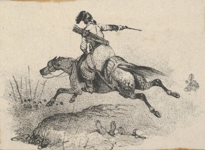 Sotilas laukkaavalla hevosella, 1800-luvun puoliväli. tekijältä Victor Adam