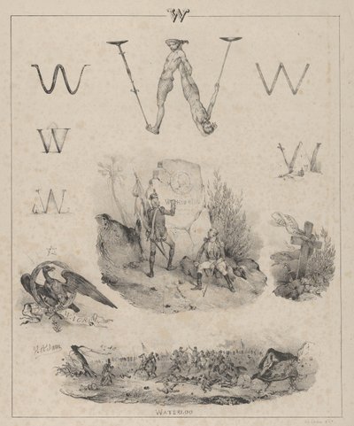 W-kirjain: Washington, Wagram, Waterloo, 1833. tekijältä Victor Adam