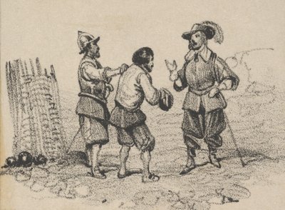 Kolme miestä riitelemässä, 1800-luvun puoliväli. tekijältä Victor Adam