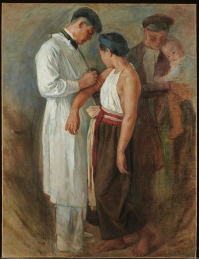 La Vaccination, n. 1923 (öljy kankaalle) tekijältä Victor Francois Tardieu