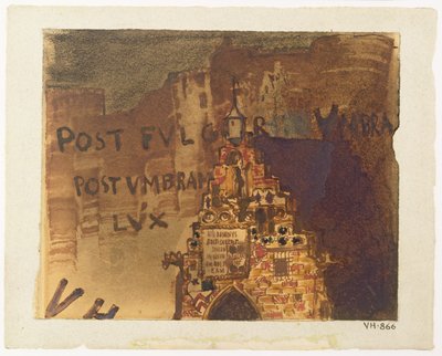 Chevalier de Saint-Georgesin talo, Heidelberg (kynä, muste ja wc paperilla) tekijältä Victor Hugo