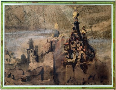 Memory of Spain, 1850 (mustepesu ja guassi paperille) tekijältä Victor Hugo