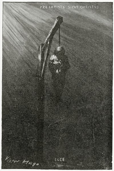 John Brownin hirttäminen, 19. vuosisata (bw-kaiverrus) tekijältä Victor Hugo