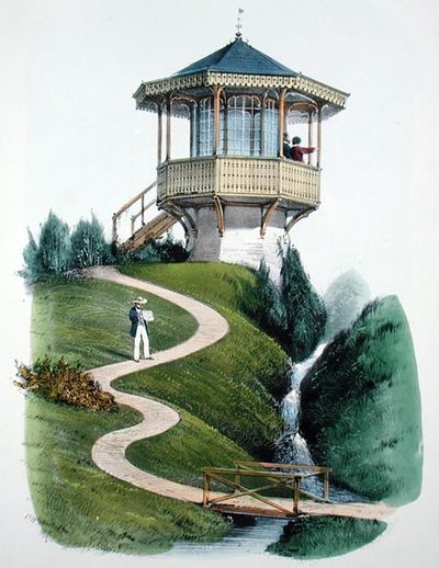 Belvedere of Montigny, Habitations Champetresistä, julkaistu n. 1855 (kromolitografia) tekijältä Victor Jean Baptiste Petit