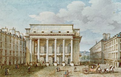 Näkymä Theatre Italienin julkisivusta (Salle Favart) (paperi wc) tekijältä Victor Jean Nicolle