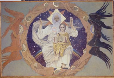 Pyhä Kolminaisuus, Varsovan Aleksanteri Nevskin katedraalin valmisteluluonnos, 1907. tekijältä Victor Mikhailovich Vasnetsov