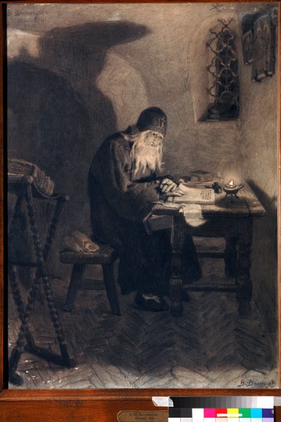 ""Pimene"" (Pimen) Kuvitus ooppera ""Boris Godunov"" (Boris Godounov) d