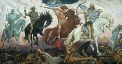 Maailmanlopun neljä ratsumiestä, 1887 tekijältä Victor Mikhailovich Vasnetsov