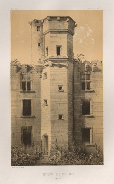 Kuvankaunis arkkitehtuuri tai 1400-luvun monumentit. Ja XVI. Vuosisatoja: Ranskan linnat XV ja XVI vuosisadalla: Pl. 69, Château de Rochefort (Côte d