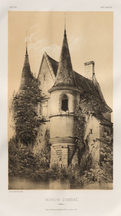 Kuvankaunis arkkitehtuuri tai 1400-luvun monumentit. Ja XVI. Vuosisatoja: Ranskan linnat XV ja XVI vuosisadalla: Pl. 98, Manoir d