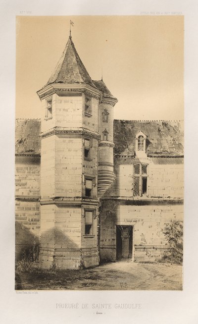 ... Pl. 87, Sainte Gaudulfe Euren luostari, 1860. tekijältä Victor Petit
