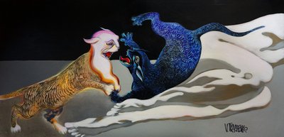 Blue Gold Feline Embrace tekijältä Victor Tkachenko