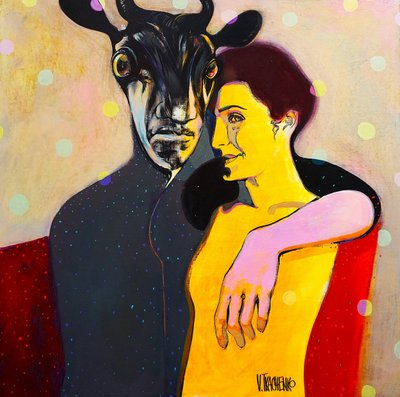 Pari ja sarvipäinen hahmo tekijältä Victor Tkachenko