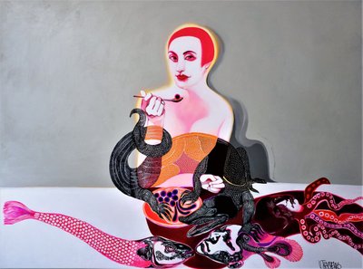 Surrealistinen naisen ja meren maisema tekijältä Victor Tkachenko