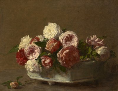 Ruusut posliiniistuttimessa, n. 1875–1900 tekijältä Victoria Dubourg