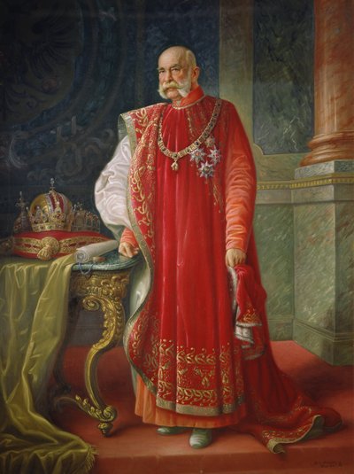 Franz Joseph I Itävalta, n. 1916 (öljy kankaalle) tekijältä Vienna Nedomansky Studio