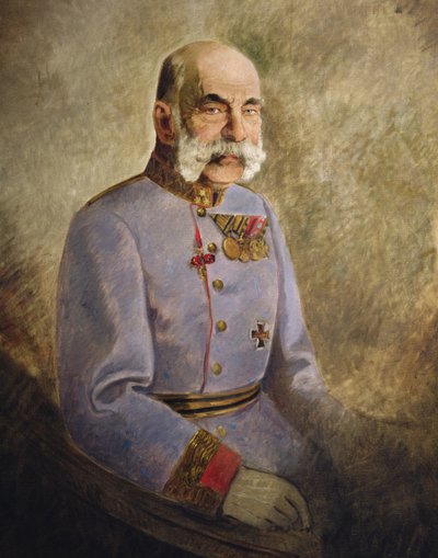 Franz Joseph I Itävalta, n. 1916 (öljy kankaalle) tekijältä Vienna Nedomansky Studio
