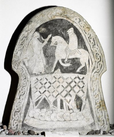 Riimukivi ratsumiehen kanssa, 7.-8. vuosisadalla tekijältä Viking