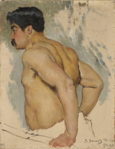 Taiteilija Nikolai Kuznetsovin muotokuva 1850-1929, 1884. tekijältä Viktor Mikhaylovich Vasnetsov