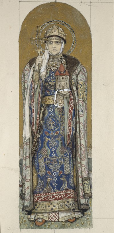 Pyhä Olga, Kiovan prinsessa Tutkimus freskoista Kiovan Pyhän Vladimirin katedraalissa, 1884-1889 tekijältä Viktor Mikhaylovich Vasnetsov