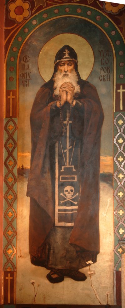 Pyhä Paphnutius Borovskista, 1885-1896 tekijältä Viktor Mikhaylovich Vasnetsov