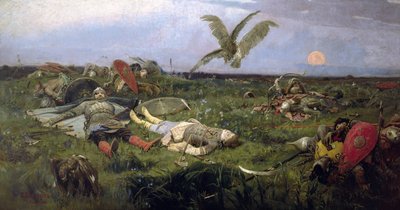Prinssi Igorin taistelukenttä kiptšakeja vastaan, 1880. tekijältä Viktor Mikhaylovich Vasnetsov
