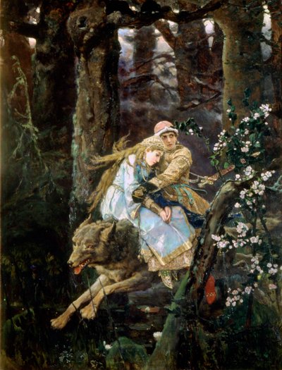 Tsarevitš Ivan ratsastaa harmaalla susilla, 1889 tekijältä Viktor Mikhaylovich Vasnetsov