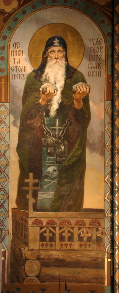 Pereyaslavlin kunniakas Nikita Stylites, 1885-1896 tekijältä Viktor Mikhaylovich Vasnetsov