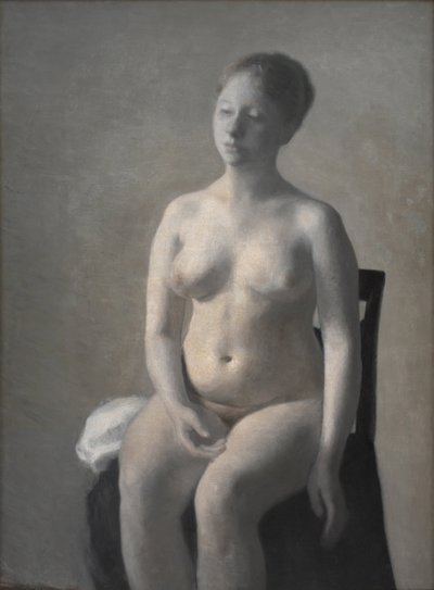 Istuva alaston nainen, 1889. tekijältä Vilhelm Hammershøi