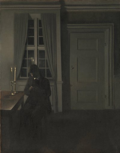 Kolikoiden keräilijä tekijältä Vilhelm Hammershøi