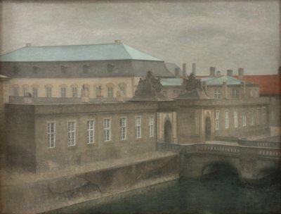 Näkymä Christiansborgin palatsille. Myöhäinen syksy tekijältä Vilhelm Hammershøi