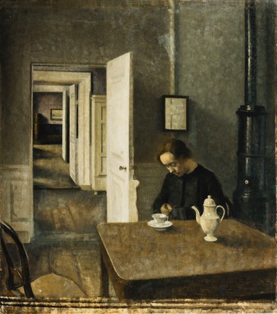 Sisustus, Strandgade 25, 1915 tekijältä Vilhelm Hammershoi