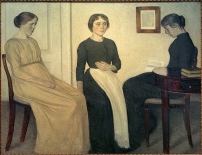 Kolme nuorta naista tekijältä Vilhelm Hammershoi