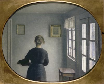 Sisustus, 1910 tekijältä Vilhelm Hammershoi
