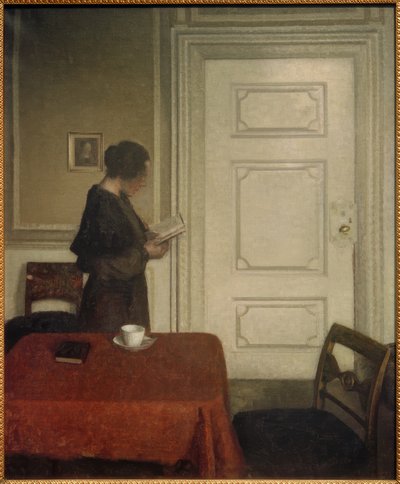 Lesende Frau tekijältä Vilhelm Hammershoi