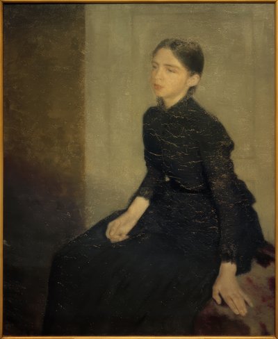 Nuoren tytön muotokuva. Taiteilijan sisar, Anna Hammershöi tekijältä Vilhelm Hammershoi