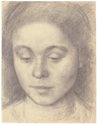 Taiteilijan vaimon Idan muotokuva, 1898 (lyijykynä). tekijältä Vilhelm Hammershoi