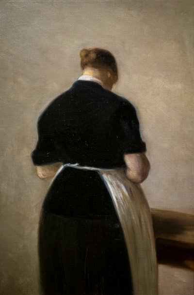 Tutkimus seisovasta naisesta, näkymä takaa tekijältä Vilhelm Hammershoi