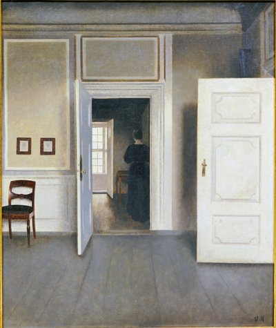 Nainen sisätiloissa, Strandgrade 30, 1901 tekijältä Vilhelm Hammershoi