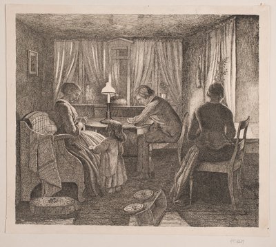 Sisustus taiteilijan perheen kanssa tekijältä Vilhelm Kyhn