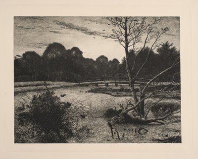 Auringonlasku metsässä tekijältä Vilhelm Kyhn