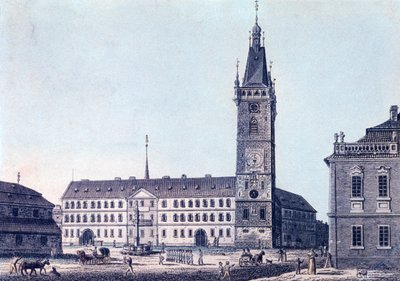 Uusi kaupungintalo, noin 1830 tekijältä Vincenc Morstadt