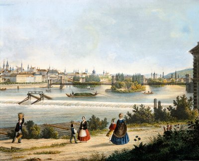 Praha Moldava-joen varrella (Vltava), kirjoittanut Vincent Morstadt, Tšekki tekijältä Vincenc Morstadt